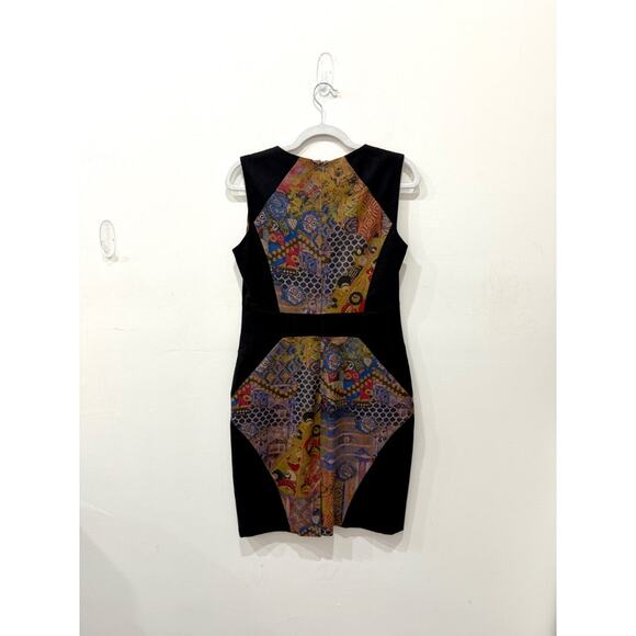 ETRO Patchwork Crewneck Sheath Dress Black Multicolor Women's Size IT 44/US 8-10 - Picture 3 of 5